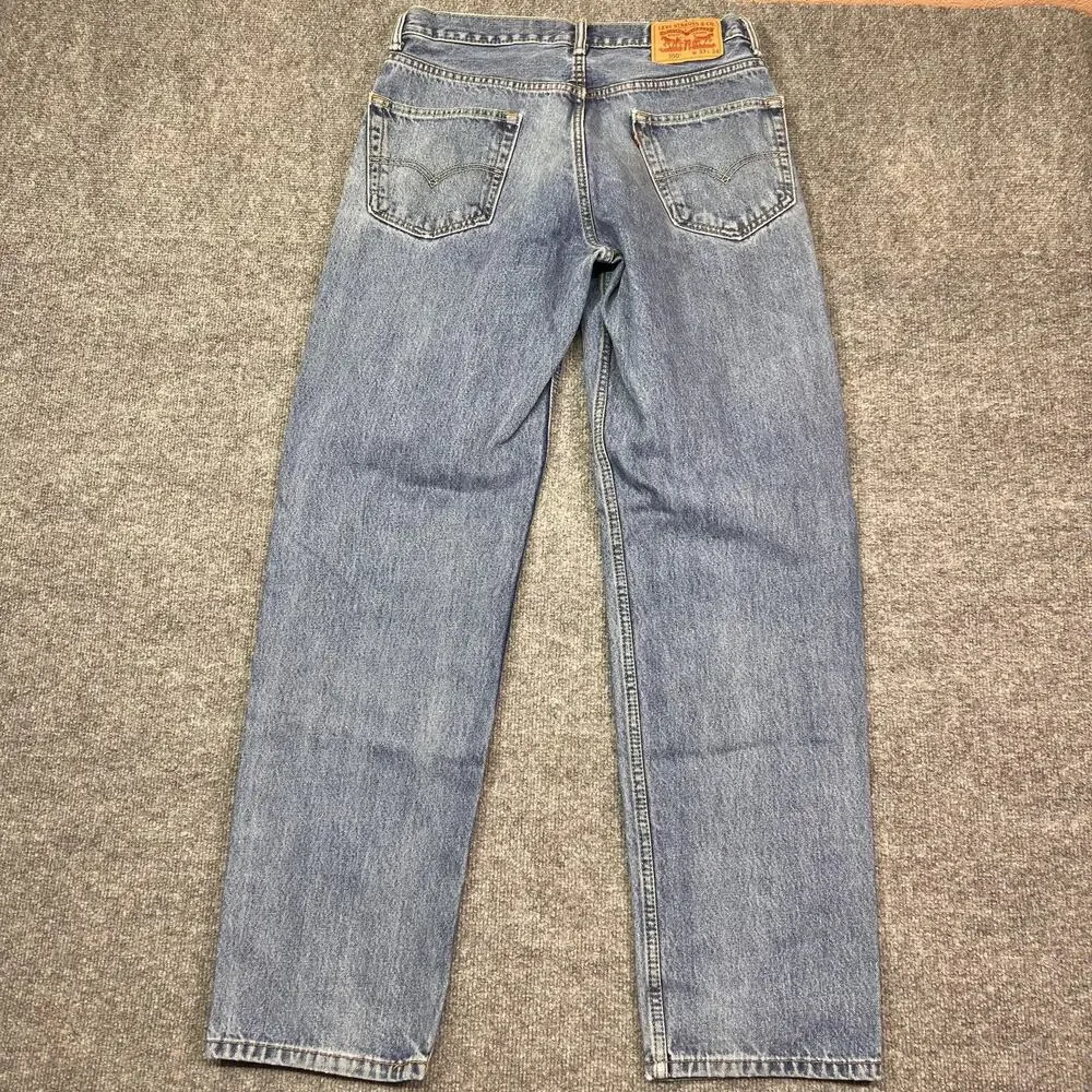 Levis 550 Jeans Mens 33x34 Blue Medium Wash Relaxed Tapered Denim Pants Casual